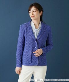 ★美品★ Leilian レリアン 日本製 ウールジャケット ターコイズブルー ノーカラージャケット【Leilian WHITE LABEL】|レリアン プラス
