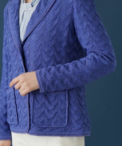 Leilian / レリアン テーラードジャケット | コットンニットテーラードジャケッ | 詳細10