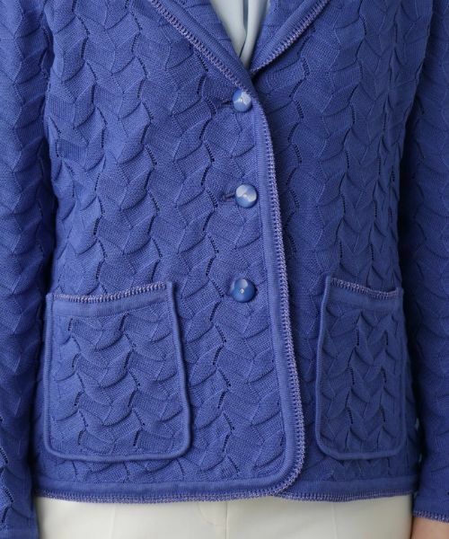 Leilian / レリアン テーラードジャケット | コットンニットテーラードジャケッ | 詳細12