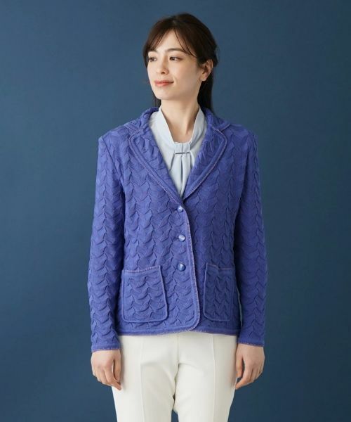 Leilian / レリアン テーラードジャケット | コットンニットテーラードジャケッ | 詳細4