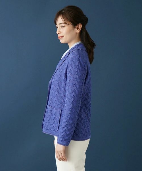 Leilian / レリアン テーラードジャケット | コットンニットテーラードジャケッ | 詳細5