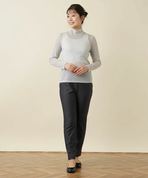 Leilian / レリアン カットソー | シアーハイネックカットソー | 詳細1
