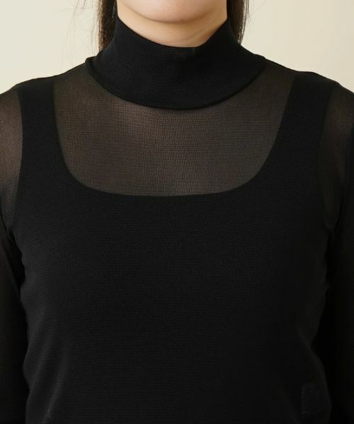 Leilian / レリアン カットソー | シアーハイネックカットソー | 詳細11