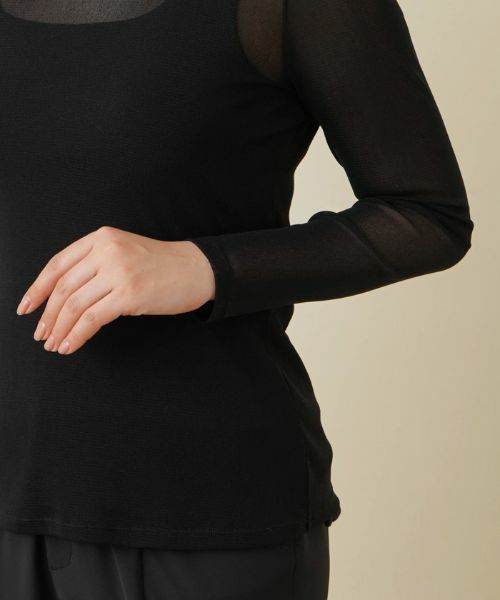 Leilian / レリアン カットソー | シアーハイネックカットソー | 詳細13