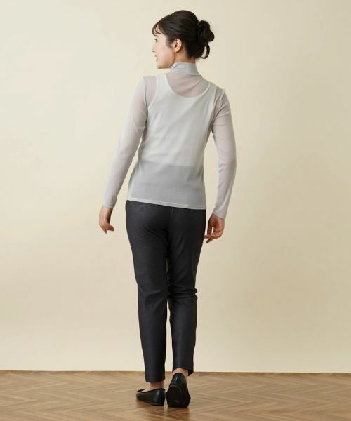 Leilian / レリアン カットソー | シアーハイネックカットソー | 詳細3