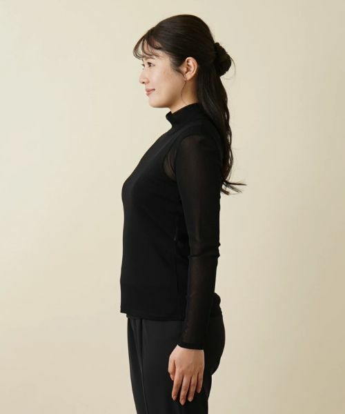 Leilian / レリアン カットソー | シアーハイネックカットソー | 詳細9