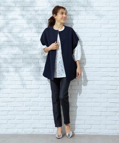 Leilian / レリアン テーラードジャケット | ポンチョ風ベスト | 詳細1
