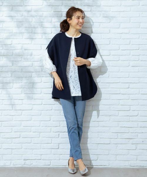 Leilian / レリアン テーラードジャケット | ポンチョ風ベスト | 詳細3
