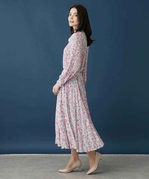 Leilian / レリアン ロング・マキシ丈スカート | 水彩フラワープリーツスカート【ROCHAS Premiere】 | 詳細2