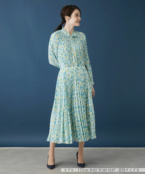 Leilian / レリアン ロング・マキシ丈スカート | 水彩フラワープリーツスカート【ROCHAS Premiere】 | 詳細4