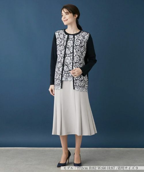 Leilian / レリアン カーディガン・ボレロ | レース切替カーディガン | 詳細1