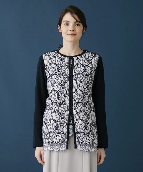 Leilian / レリアン カーディガン・ボレロ | レース切替カーディガン | 詳細4