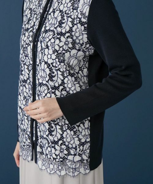 Leilian / レリアン カーディガン・ボレロ | レース切替カーディガン | 詳細9