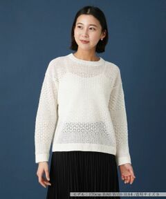 Leilian / レリアン ニット・セーター | 透かし編みニットプルオーバー【Leilian WHITE LABEL】