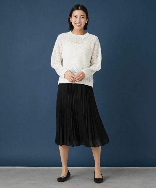 Leilian / レリアン ニット・セーター | 透かし編みニットプルオーバー【Leilian WHITE LABEL】 | 詳細1