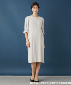 Leilian / レリアン ドレス | 【セレモニー】七分袖ミモレワンピース【Leilian WHITE LABEL】