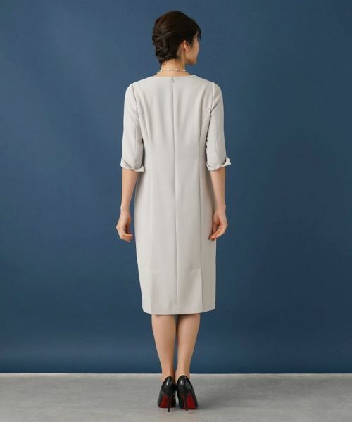 Leilian / レリアン ドレス | 【セレモニー】七分袖ミモレワンピース【Leilian WHITE LABEL】 | 詳細3