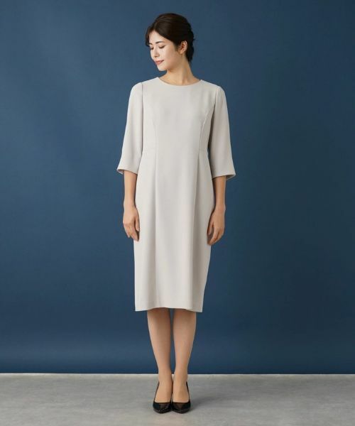 Leilian / レリアン ドレス | 【セレモニー】七分袖ミモレワンピース【Leilian WHITE LABEL】 | 詳細4