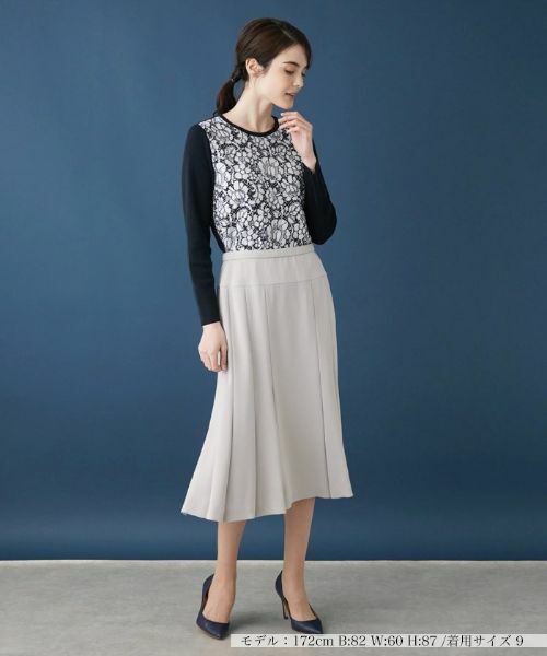 Leilian / レリアン ミニ・ひざ丈スカート | 無地フレアスカート | 詳細4