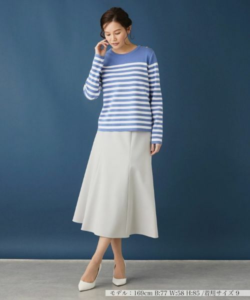 Leilian / レリアン ミニ・ひざ丈スカート | 無地フレアスカート | 詳細1