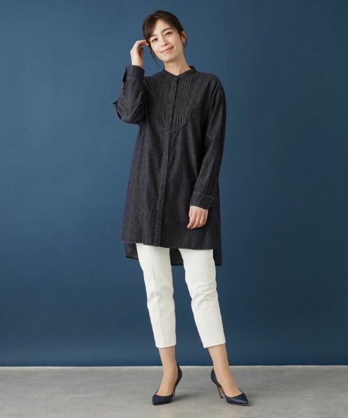 Leilian / レリアン シャツ・ブラウス | バンドカラーデニムブラウス【Leilian WHITE LABEL】 | 詳細13