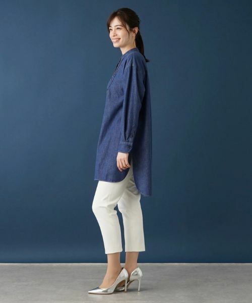 Leilian / レリアン シャツ・ブラウス | バンドカラーデニムブラウス【Leilian WHITE LABEL】 | 詳細2