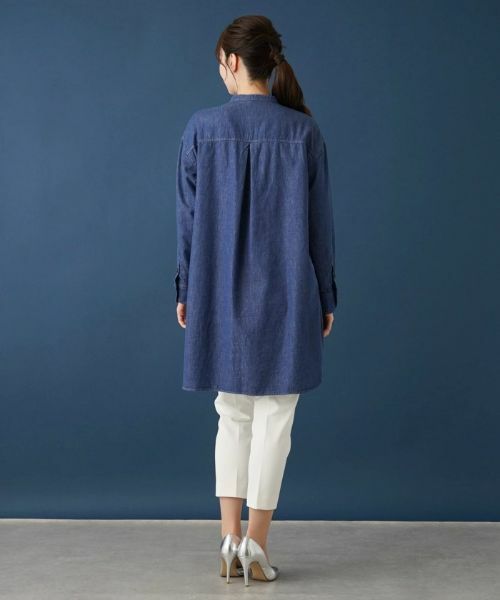 Leilian / レリアン シャツ・ブラウス | バンドカラーデニムブラウス【Leilian WHITE LABEL】 | 詳細3