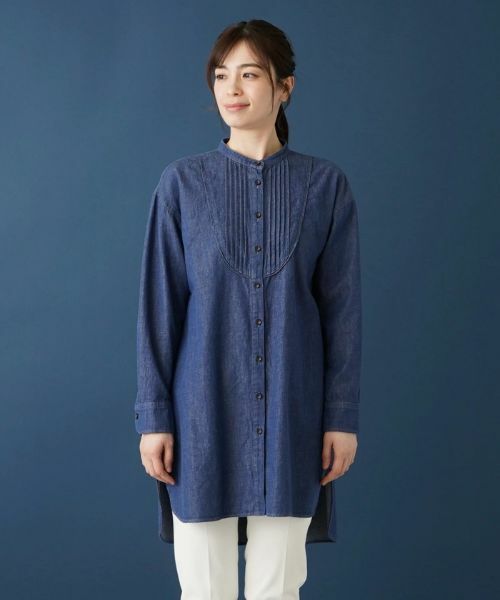 Leilian / レリアン シャツ・ブラウス | バンドカラーデニムブラウス【Leilian WHITE LABEL】 | 詳細4