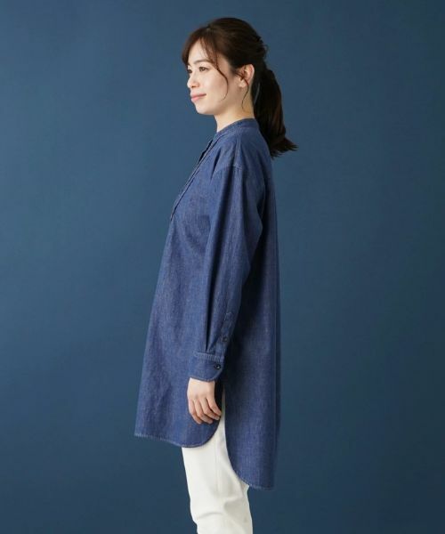 Leilian / レリアン シャツ・ブラウス | バンドカラーデニムブラウス【Leilian WHITE LABEL】 | 詳細5