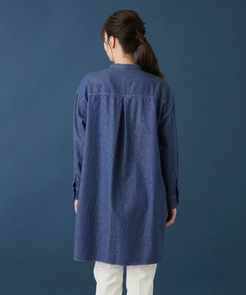 Leilian / レリアン シャツ・ブラウス | バンドカラーデニムブラウス【Leilian WHITE LABEL】 | 詳細6