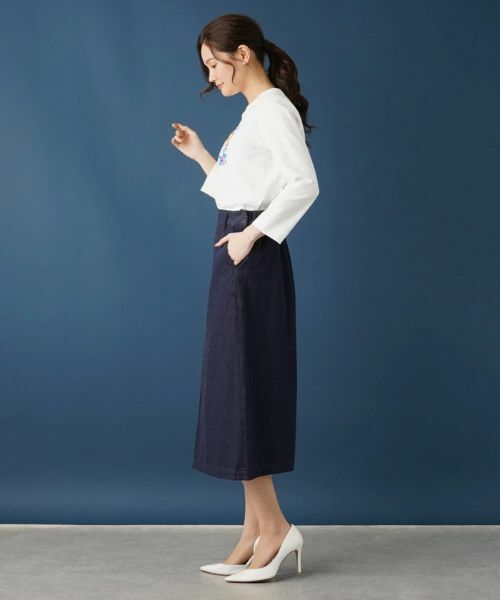 Leilian / レリアン ミニ・ひざ丈スカート | 洗えるデニムスカート | 詳細18