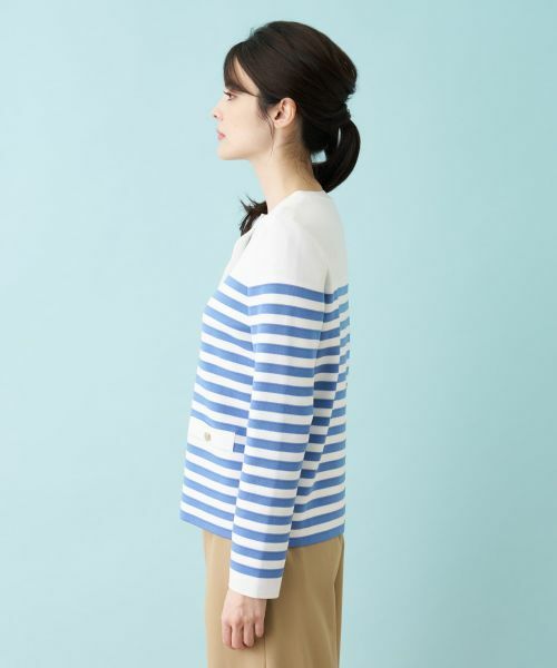 Leilian / レリアン カーディガン・ボレロ | ボーダー柄カーディガン | 詳細10