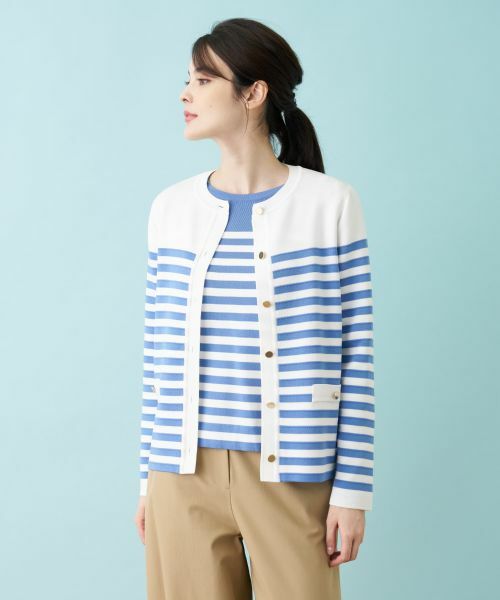 Leilian / レリアン カーディガン・ボレロ | ボーダー柄カーディガン | 詳細2