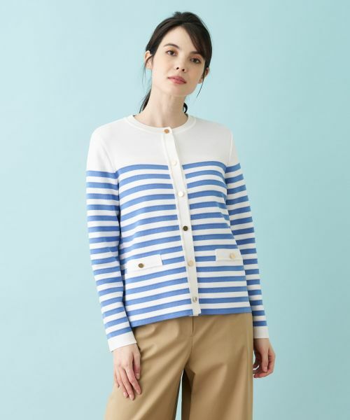 Leilian / レリアン カーディガン・ボレロ | ボーダー柄カーディガン | 詳細4