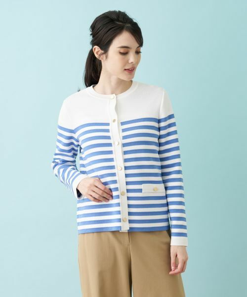 Leilian / レリアン カーディガン・ボレロ | ボーダー柄カーディガン | 詳細5