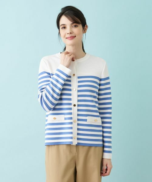 Leilian / レリアン カーディガン・ボレロ | ボーダー柄カーディガン | 詳細6