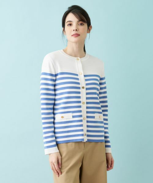 Leilian / レリアン カーディガン・ボレロ | ボーダー柄カーディガン | 詳細8
