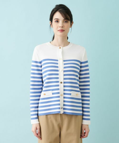 Leilian / レリアン カーディガン・ボレロ | ボーダー柄カーディガン | 詳細9