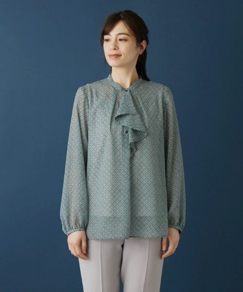 Leilian / レリアン シャツ・ブラウス | ラッフル幾何学ブラウス | 詳細4