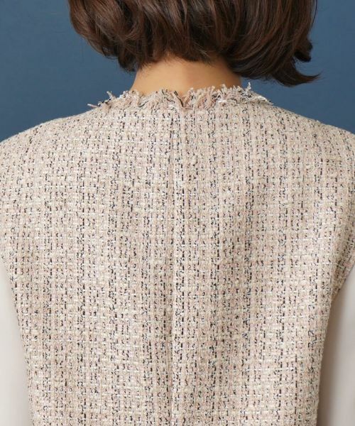 Leilian / レリアン テーラードジャケット | ノーカラーツイードベスト | 詳細12