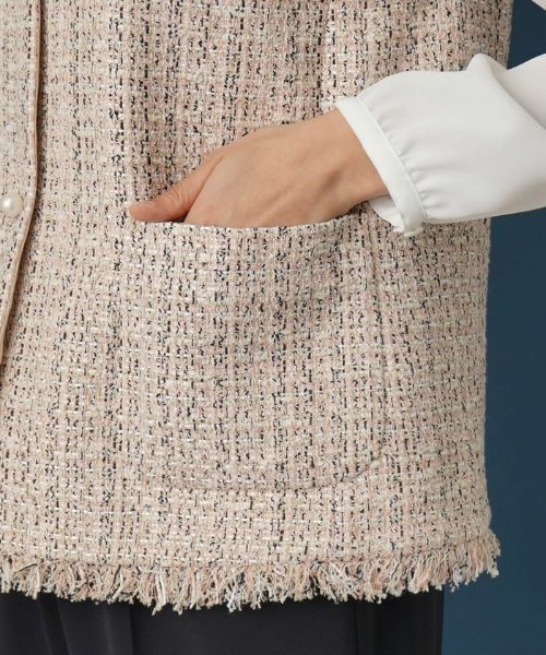 Leilian / レリアン テーラードジャケット | ノーカラーツイードベスト | 詳細14