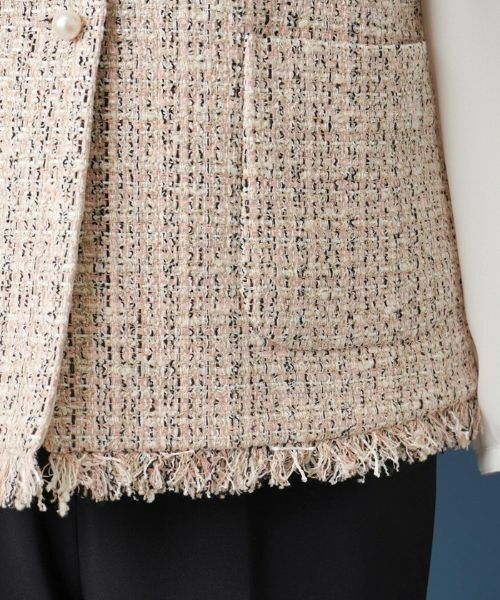Leilian / レリアン テーラードジャケット | ノーカラーツイードベスト | 詳細15