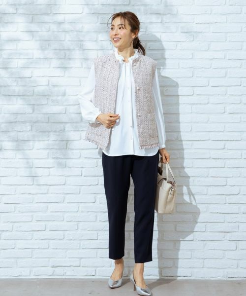 Leilian / レリアン テーラードジャケット | ノーカラーツイードベスト | 詳細17