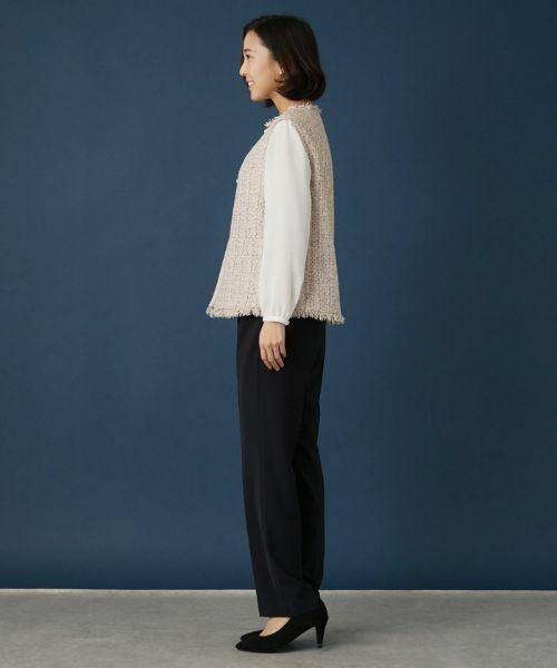 Leilian / レリアン テーラードジャケット | ノーカラーツイードベスト | 詳細5