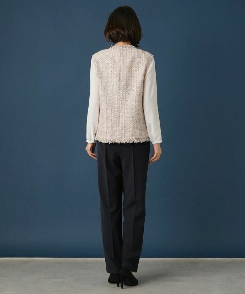 Leilian / レリアン テーラードジャケット | ノーカラーツイードベスト | 詳細6