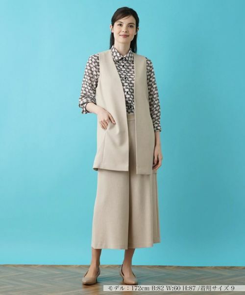 Leilian / レリアン テーラードジャケット | ノーカラーロングベスト | 詳細1