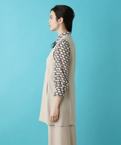 Leilian / レリアン テーラードジャケット | ノーカラーロングベスト | 詳細5