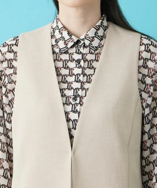 Leilian / レリアン テーラードジャケット | ノーカラーロングベスト | 詳細7