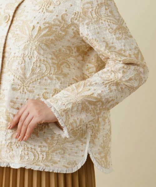 Leilian / レリアン テーラードジャケット | ジャガード刺繍ジャケット | 詳細10