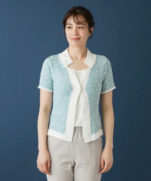 Leilian / レリアン カーディガン・ボレロ | 変型ネックカーディガン | 詳細4